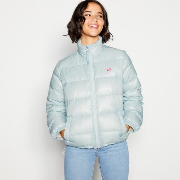 Levi's Light Blue Down Puffer Packable Jacket Coat - Picture 4 of 4